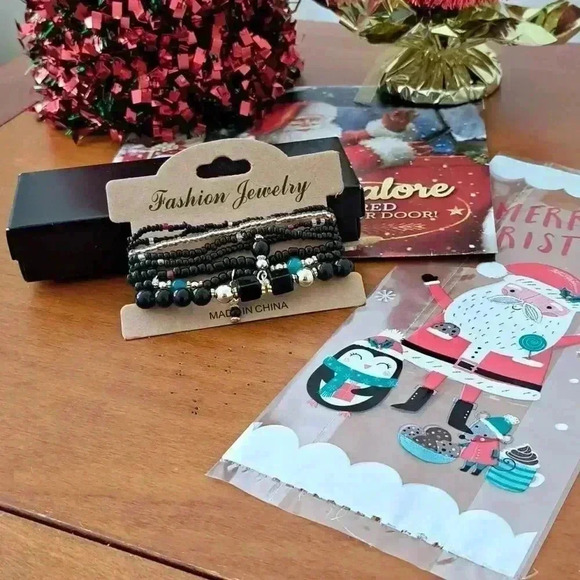 𝅺BRACELET SEVERAL BEADS ONE SIZE MIXED COLORS FASHION JEWELRY - Picture 4 of 4